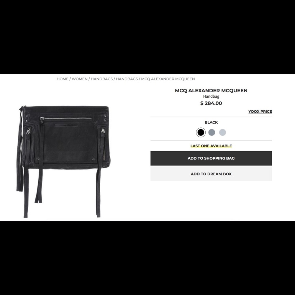 Alexander McQueen clutch black leather